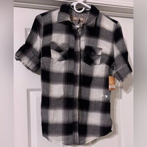 Women’s Black and White Plaid Shirt